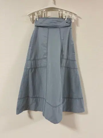 REDYAZEL 라이트 블루 플레어 스커트