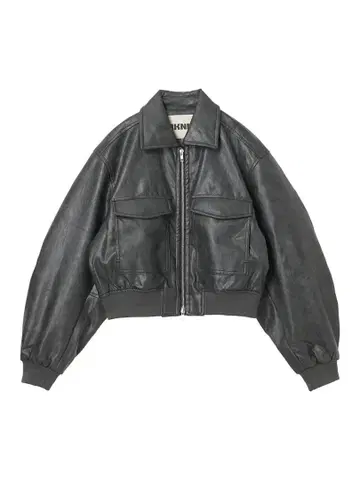 [ NKNIT ] leather padded short jacket