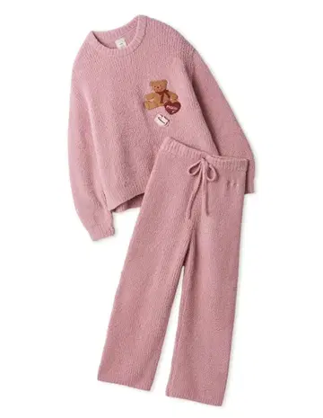 젤라또피케 베비모코 베어 자수 풀오버 & 롱 팬츠 세트