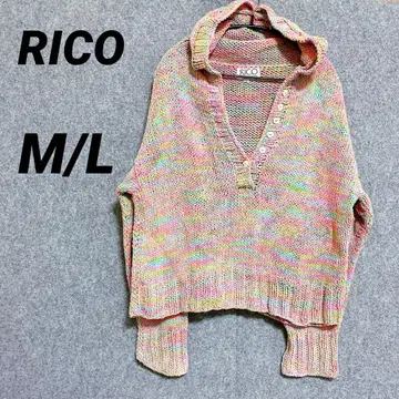 해외 구제 의류 [RICO] 컬러풀 니트 후드티 M/L