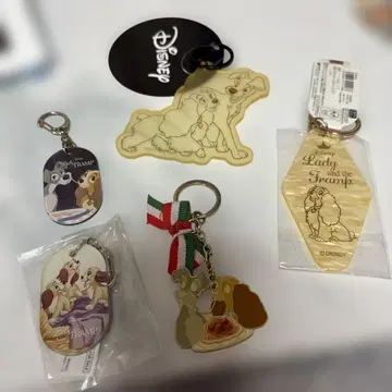 디즈니 레이디와 트램프 키링 5개 일괄