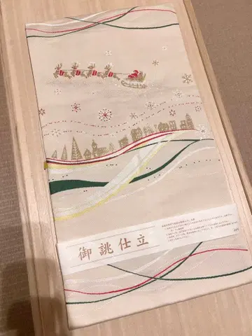 니시진 크리스마스 패턴 9촌 나고야 오비 산타클로스와 루돌프 미사용품