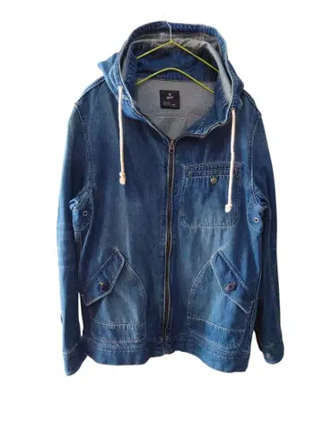 헬스장 grn 집업 데님 후드티 후드 부착 데님 자켓