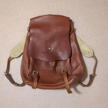 잉글랜드제 Bill Amberg 브라운 가죽 롤탑 백팩