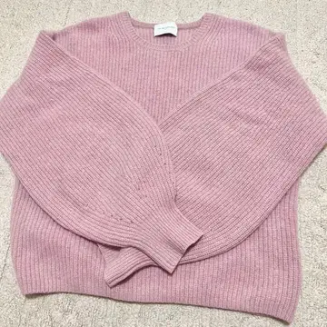 UNITED ARROWS 핑크 폭스 울 리브 니트 새상품급