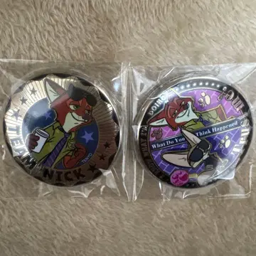 주토피아 닉 와일드 캔뱃지 2개 세트