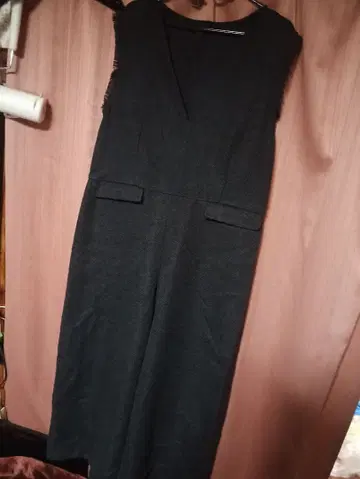 LEPSIM 코스튬 플레이 오버롤 스타일 숏다리 실루엣 블랙 원피스 팬츠