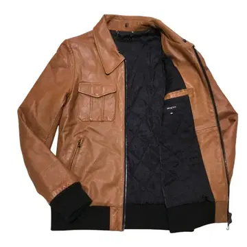 Magine 충전솜 퀼팅 램스킨 가죽 블루종 46 브라운 양가죽