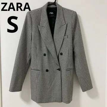 새상품급 [ ZARA ] 자라 체크 무늬 더블 브레스트 자켓 S 사이즈