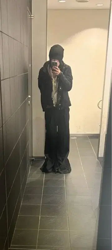 y2k vkei 헤이세이 갸루 남자 다크 코어 부츠컷 팬츠