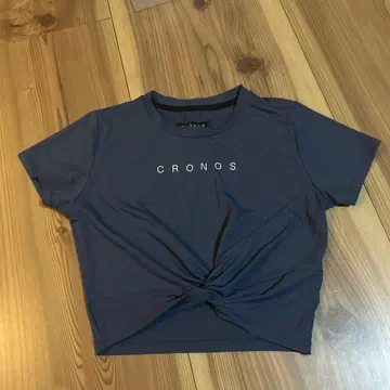 CRONOS 네이비 크롭 T셔츠