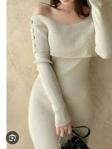 dazzlin 미사용 원숄 니트 원피스