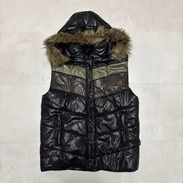 00s archive L 퍼 다운 베스트 y2k 갸루 남자 시크 스타일