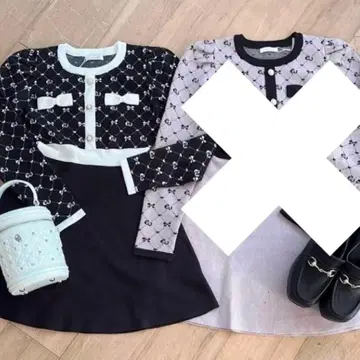 evelyn 에블린 모노그램 니트 원피스 OP 블랙 블랙