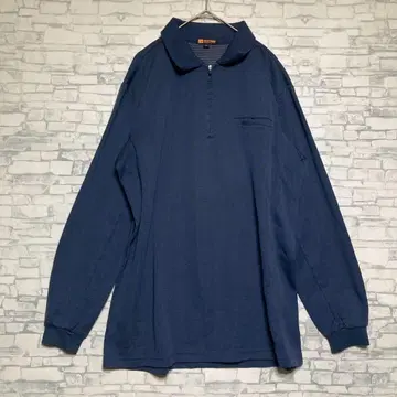 [ 구제 의류 ] 고품질 파랑 옷깃 피케 셔츠 L 남성용 상의 캐주얼