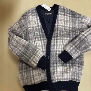 PONTEORTO 그레이 계열 체크 가디건 M