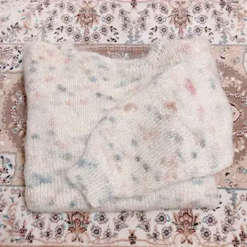 빈티지 컬러풀 도트 크루넥 니트 스웨터