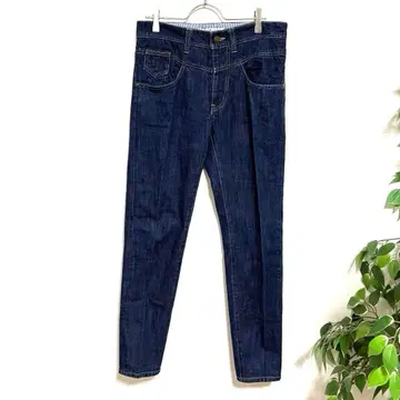 [차일드우먼] 센터 프레스 팬츠 데님 청바지 네이비 M 새상품급