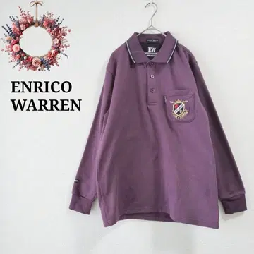 90s Y2K 피케 셔츠 엠블럼 자수 속기모 맨투맨 그런지 L