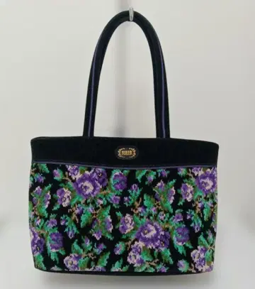 FEILER 꽃무늬 핸드백 슈니르 직조 토트백 블랙 x 보라색 새상품급