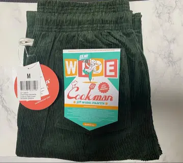 Cookman 세미 와이드 코듀로이 팬츠 M 다크 그린