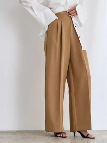 UR'S 허리 바이컬러 와이드 팬츠