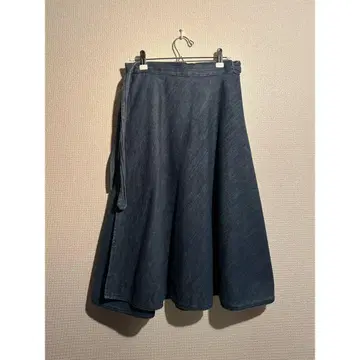 빈티지 구제 의류 데님 랩 스커트