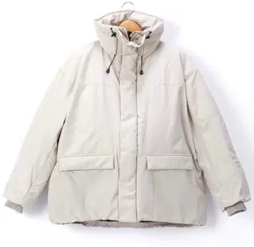 후드 부착 라이트 그레이 중면 재킷
