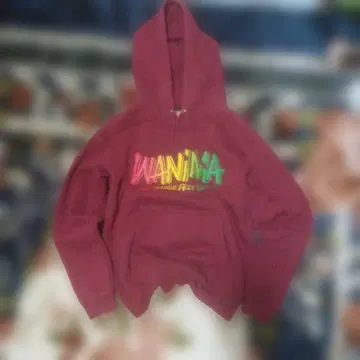WANIMA 버건디 후드티
