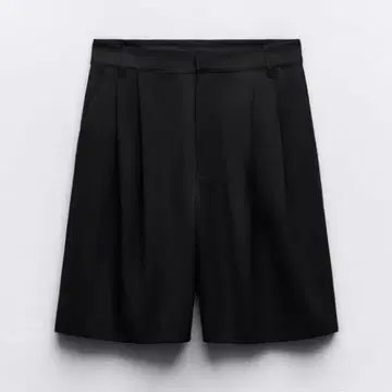 ZARA 자라 플리츠 버뮤다 팬츠 블랙