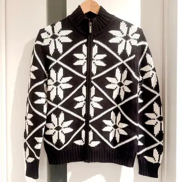 새상품급 Jones New York 집업 가디건 페어아일 패턴