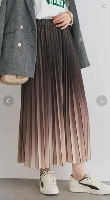 un dix cors 그라데이션 니트 플리츠 스커트