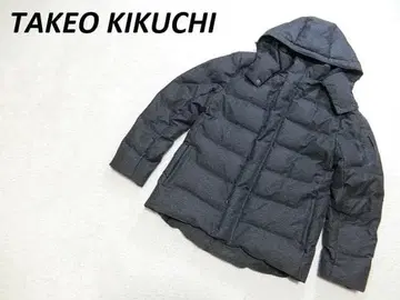 다케오 키쿠치 워셔블 후디드 다운 재킷 그레이 1