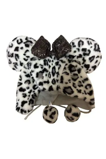 디즈니 레오파드 무늬 팬캡 화이트 블랙