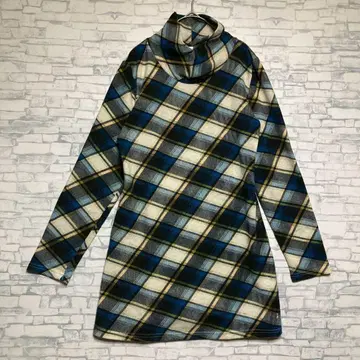 [ 허시파피 ] 체크 무늬 긴팔 상의 S 그린 캐주얼 새상품급 구제 의류