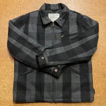 디키즈 울 자켓 안감 퀼팅 체크 무늬 블랙 x 그레이