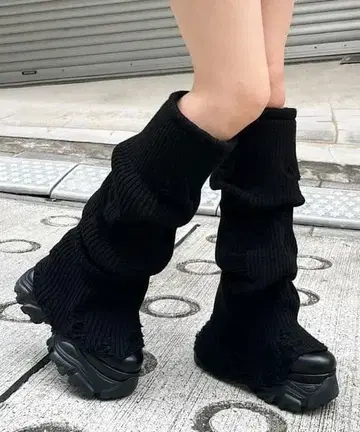 spiralgirl 레그 워머 미들 부츠