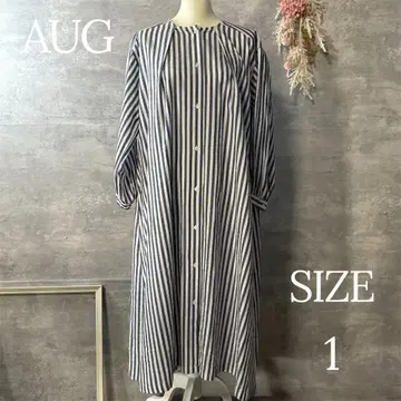 AUG 스트라이프 셔츠 원피스 롱 기장 루즈 빅 사이즈 네이비
