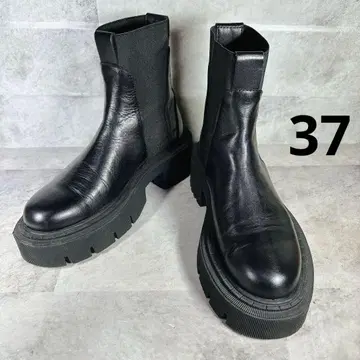 새상품급 자라 사이드 고어 부츠 24 트랙 밑창 통굽 Y2K 가죽