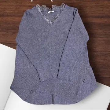 [ snidel ] 레이스 V넥 니트 그레이 F 사이즈