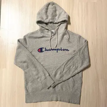 Champion 후드 부착 후드티 그레이
