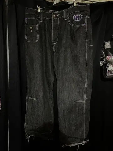 coogi 배기 데님 블랙 그레이 y2k