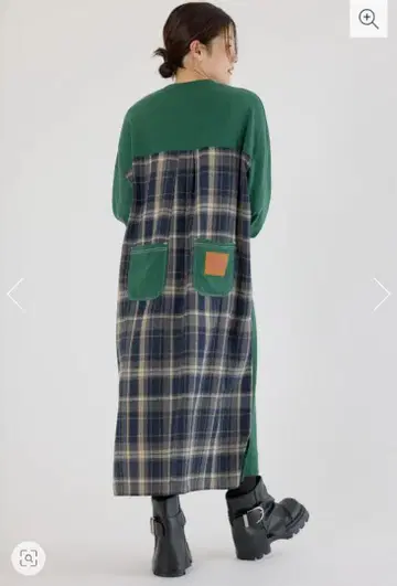 로데오 크라운 체크 도킹 원피스 롱 원피스