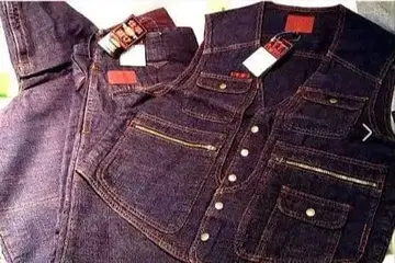 관동토비 컬러 데님 베스트 L 사이즈와 2 초롱 w82 세트