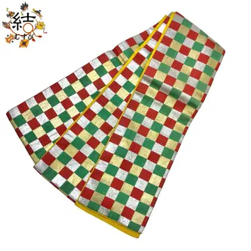 MO-3603 남성용 오비 춤, 무용 컬러풀한 체크 패턴