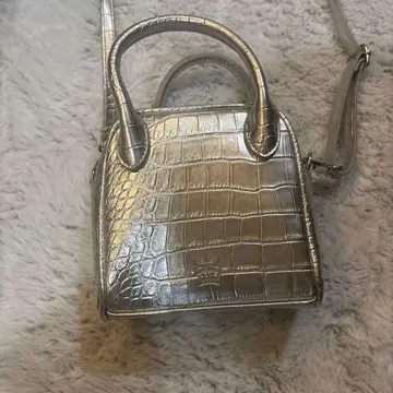 실버 크로커다일풍 숄더백