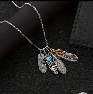 깃털 모티브 목걸이 60cm