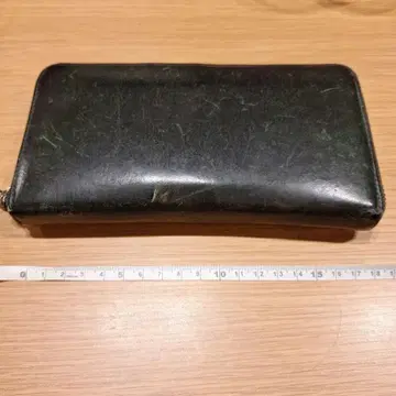 다크 그린 가죽 장지갑