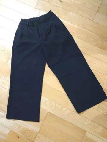 Discoat 울 라이크 와이드 팬츠 차콜 그레이