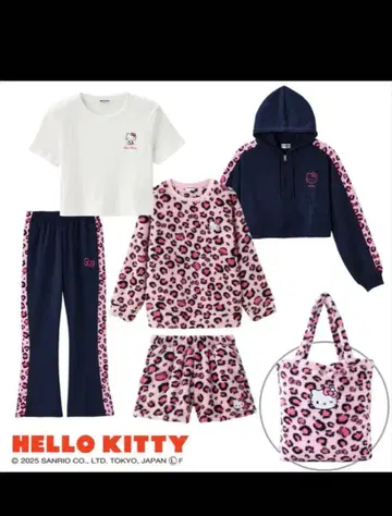 시마무라 레오파드 무늬 헬로키티 6세트 LL 사이즈